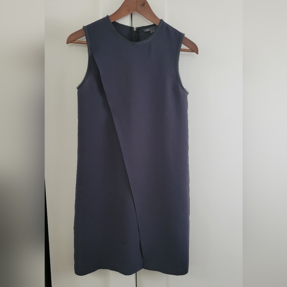 Vince Gray Slate Faux Wrapped Seamless Sleeveless Dress - Picture 1 of 6